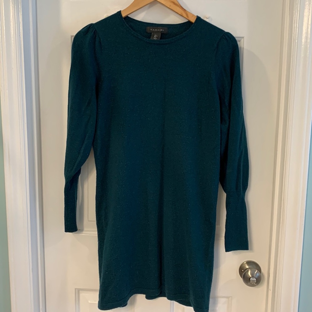 Dark green sweater dress